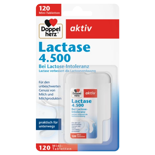 Abbildung der Produktverpackung Doppelherz aktiv Lactase 4.500 Frontansicht